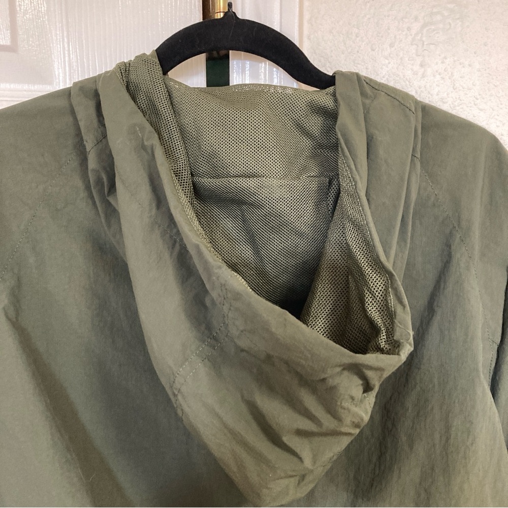 Ocean Pacific Men’s Windbreaker Jacket Green with Stand-Up Collar Hooded Sz L - Picture 6 of 16